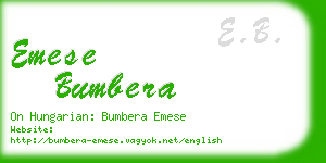 emese bumbera business card